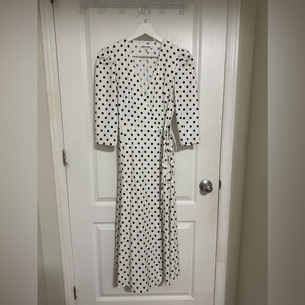 REFORMATION Hilltop Wrap Midi Dress
